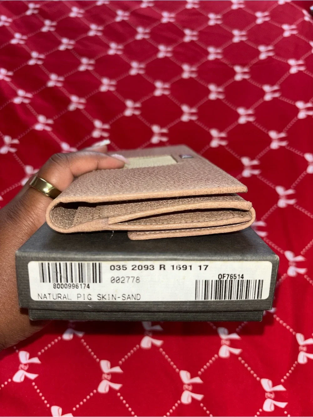 Gucci Taupe Leather Continental Wallet with Web Detail